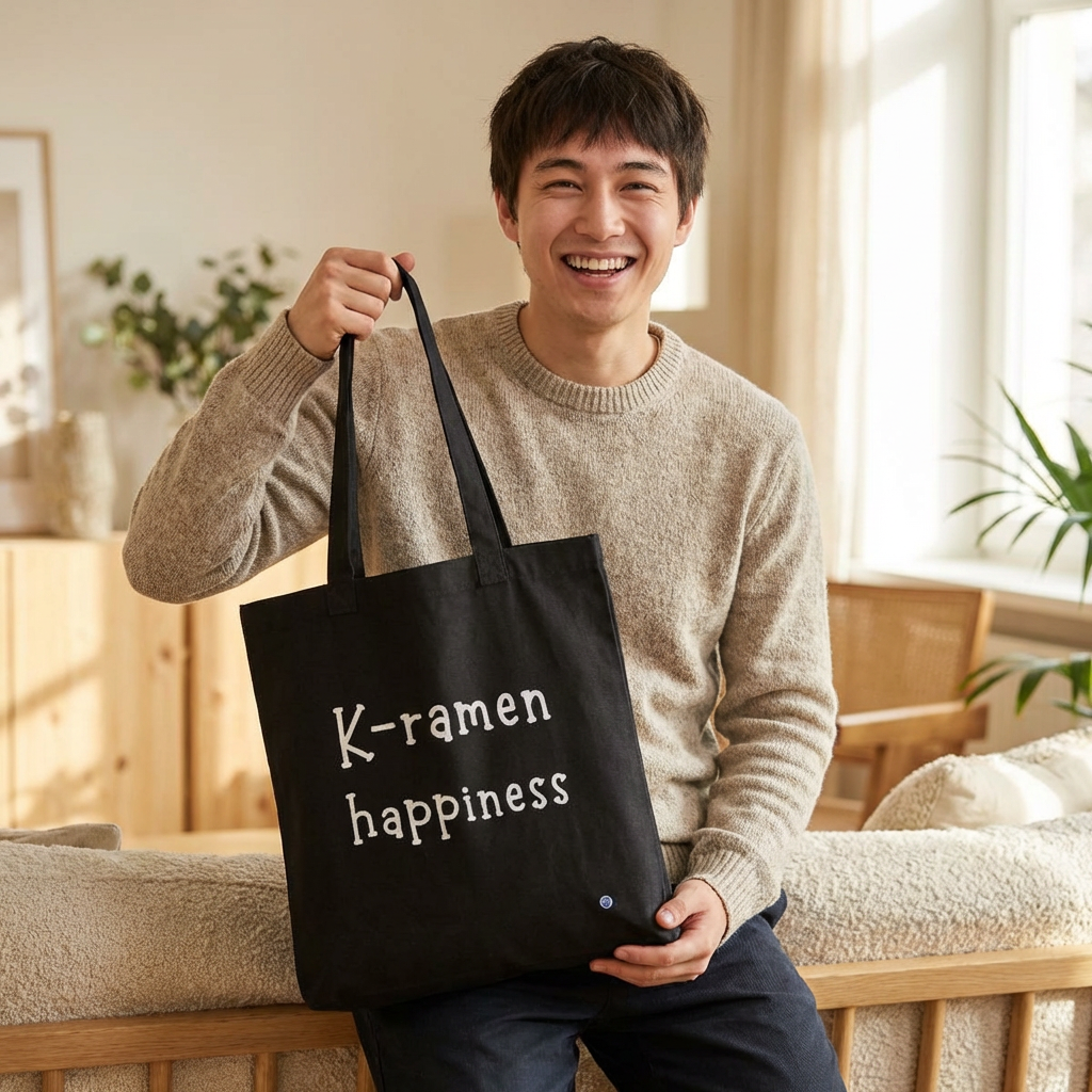 K-ramen Happiness | Korean Ramen Lover Canvas Tote Bag
