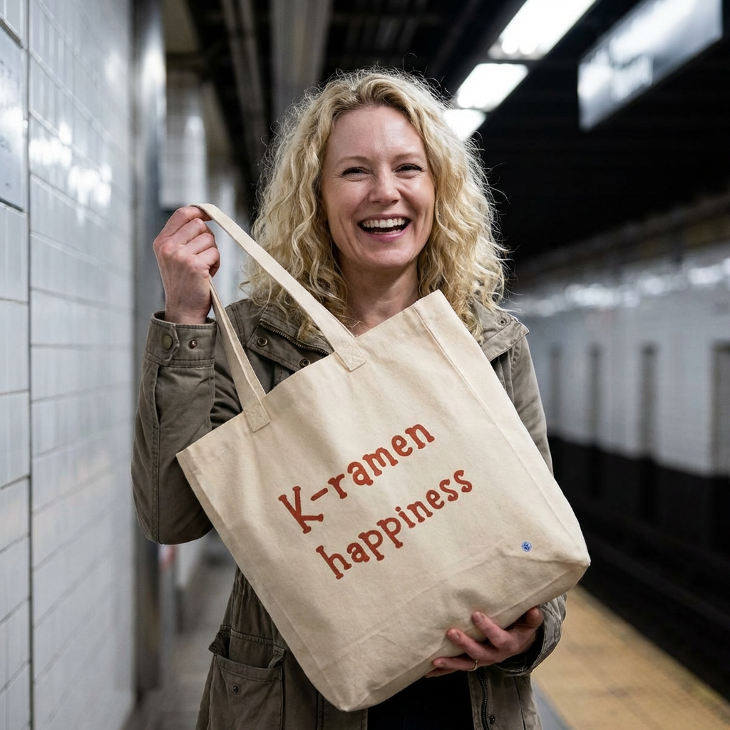 K-ramen Happiness | Korean Ramen Lover Canvas Tote Bag