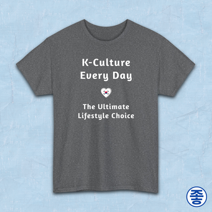 K-culture every day the ultimate lifestyle choice Korean Wave Hallyu 한류 fandom gray t-shirt by Kjota