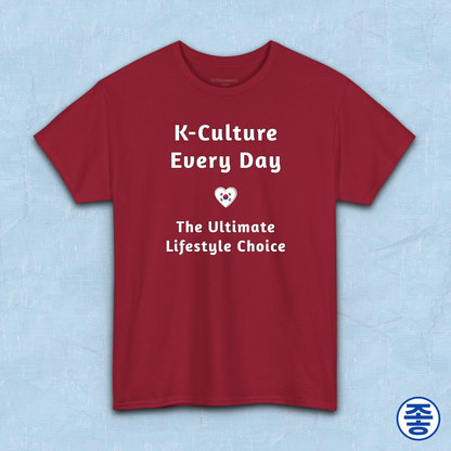K-culture every day the ultimate lifestyle choice Korean Wave Hallyu 한류 fandom red t-shirt by Kjota