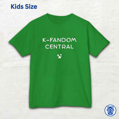 “K fandom central” Korean wave Hallyu culture fan kids t-shirt green by Kjota