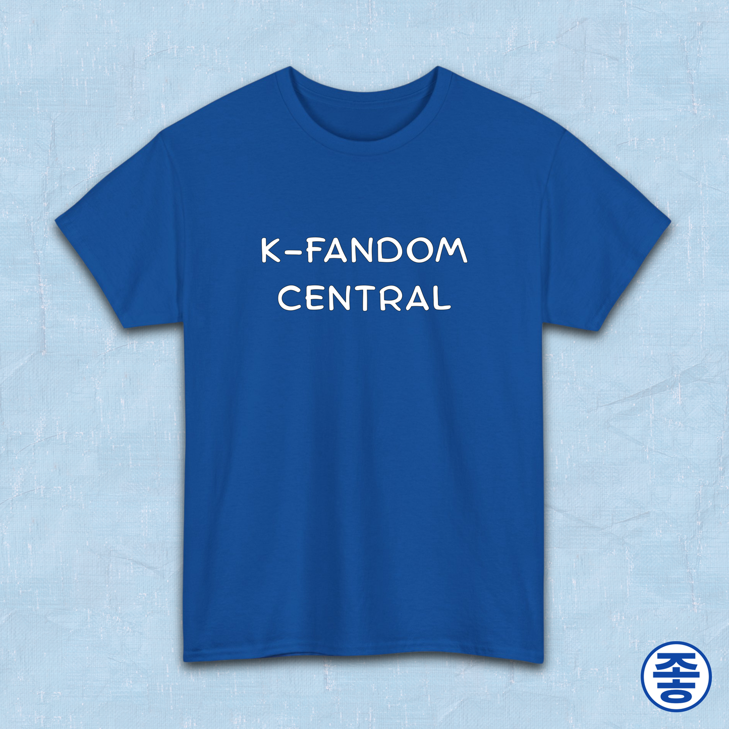 “K fandom central” Korean wave Hallyu culture fan t-shirt blue by Kjota