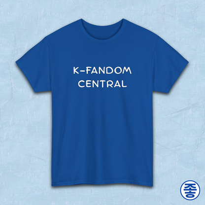“K fandom central” Korean wave Hallyu culture fan t-shirt blue by Kjota