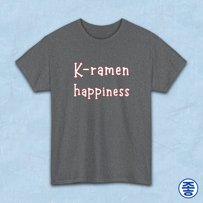 Korean ramen lover happiness fan t-shirt flatlay gray by Kjota