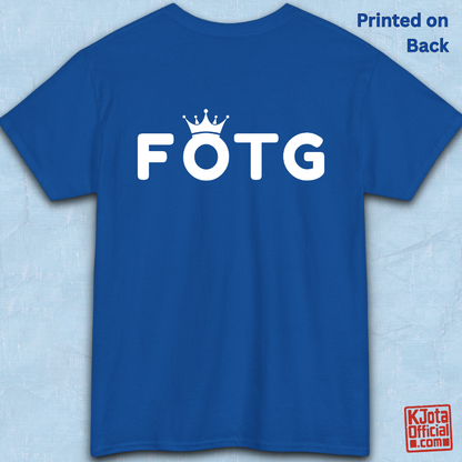 FOTG Face of the Group K-Pop idols member role bias in boy bands and girl groups, blue t-shirt backside flatlay by K-Jota