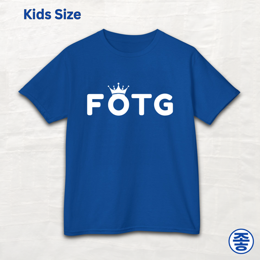 FOTG Face of the Group K-Pop group member role kids t-shirt blue by Kjota