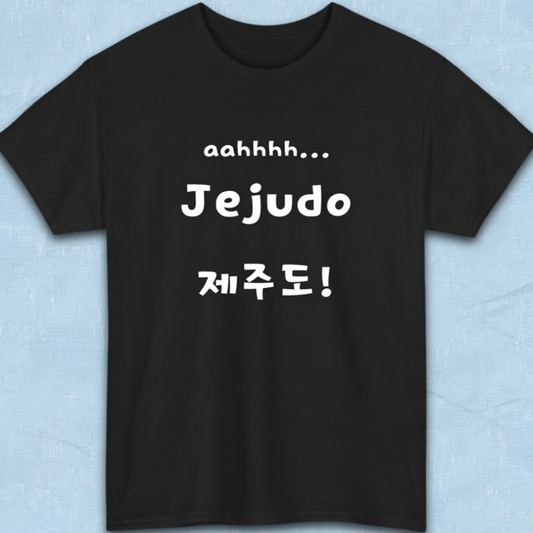 Jeju Island Korea travel 제주도 black t-shirt flatlay  by K-Jota