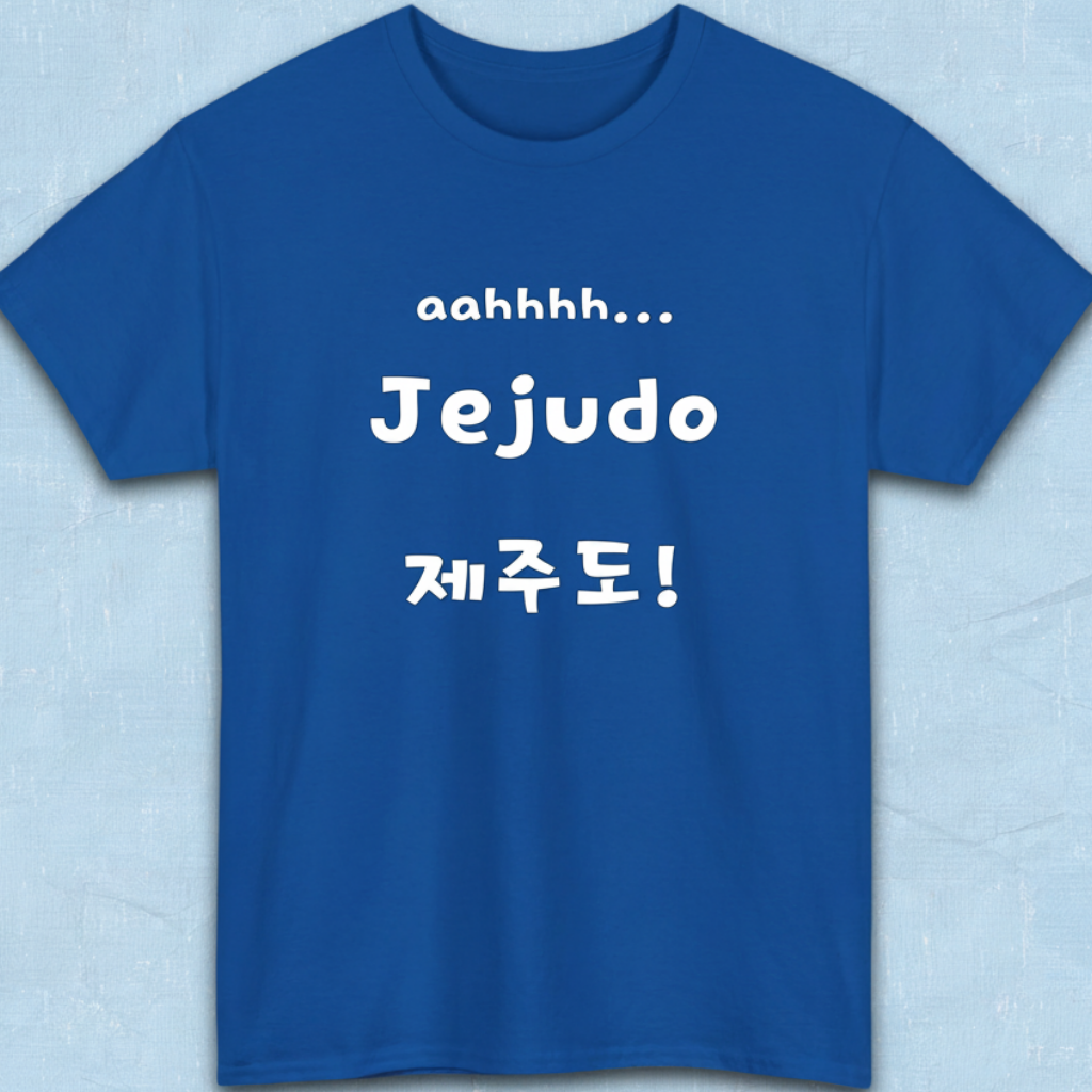 Jeju Island Korea travel 제주도 blue t-shirt flatlay by K-Jota