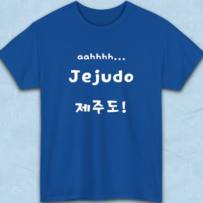 Jeju Island Korea travel 제주도 blue t-shirt flatlay by K-Jota