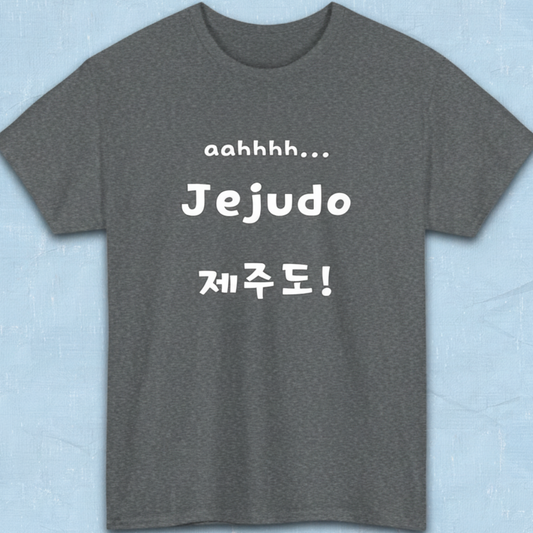 Jeju Island Korea travel 제주도 gray t-shirt flatlay by K-Jota
