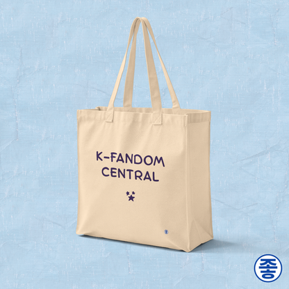 “K fandom central” Korean wave Hallyu culture fan canvas tote bag beige by Kjota