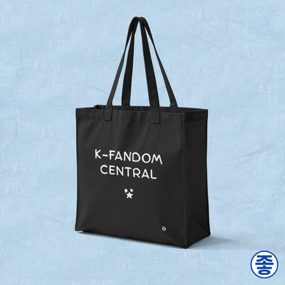 “K fandom central” Korean wave Hallyu culture fan canvas tote bag black by Kjota