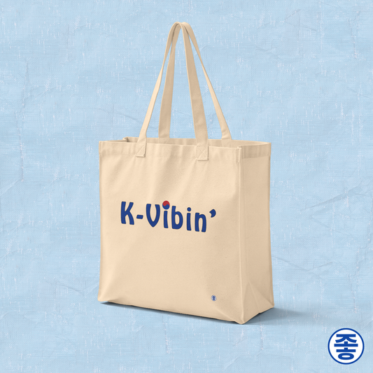 K-Vibin’ Korean culture fandom wave beige canvas bag by Kjota