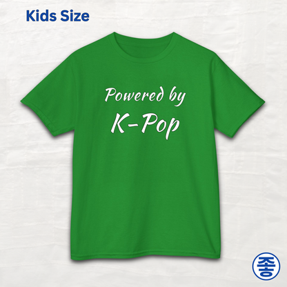 Powered by K-pop fan kids t-shirt green by Kjota