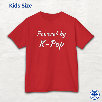 Powered by K-pop fan kids t-shirt red by Kjota