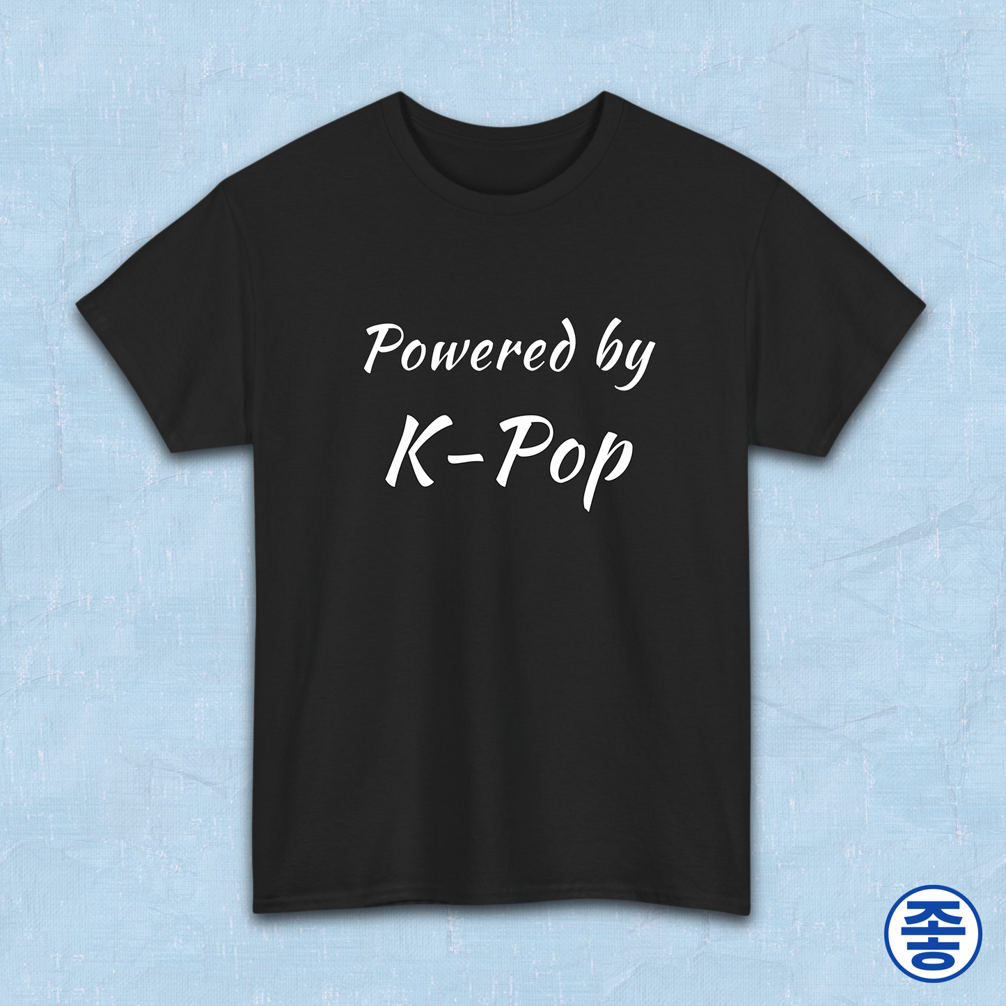 Powered by K-pop fan t-shirt black by Kjota
