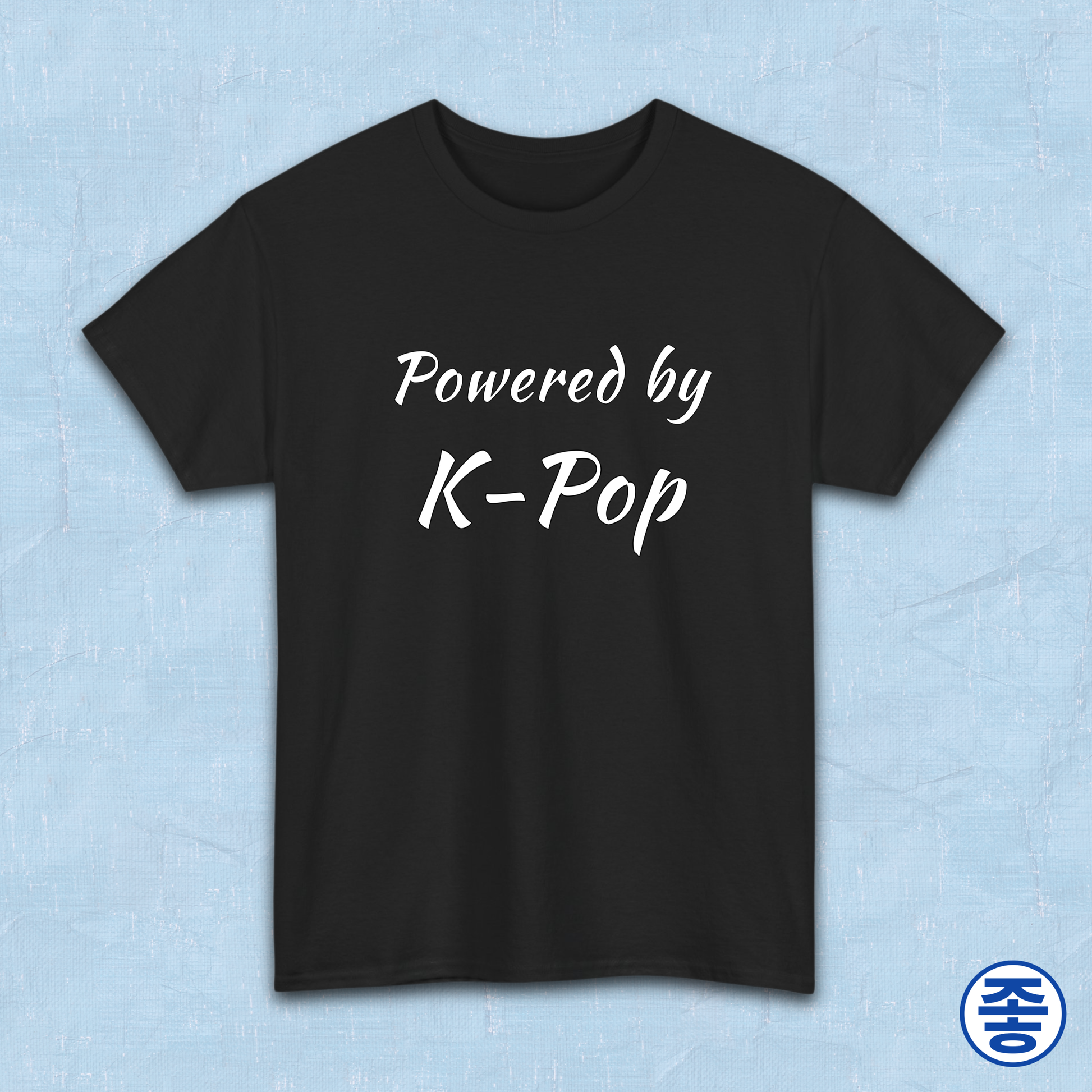 Powered by K-pop fan t-shirt black by Kjota