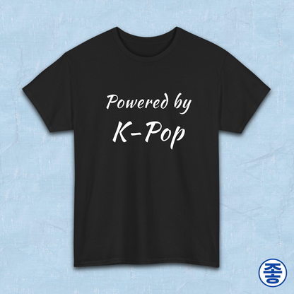 Powered by K-pop fan t-shirt black by Kjota