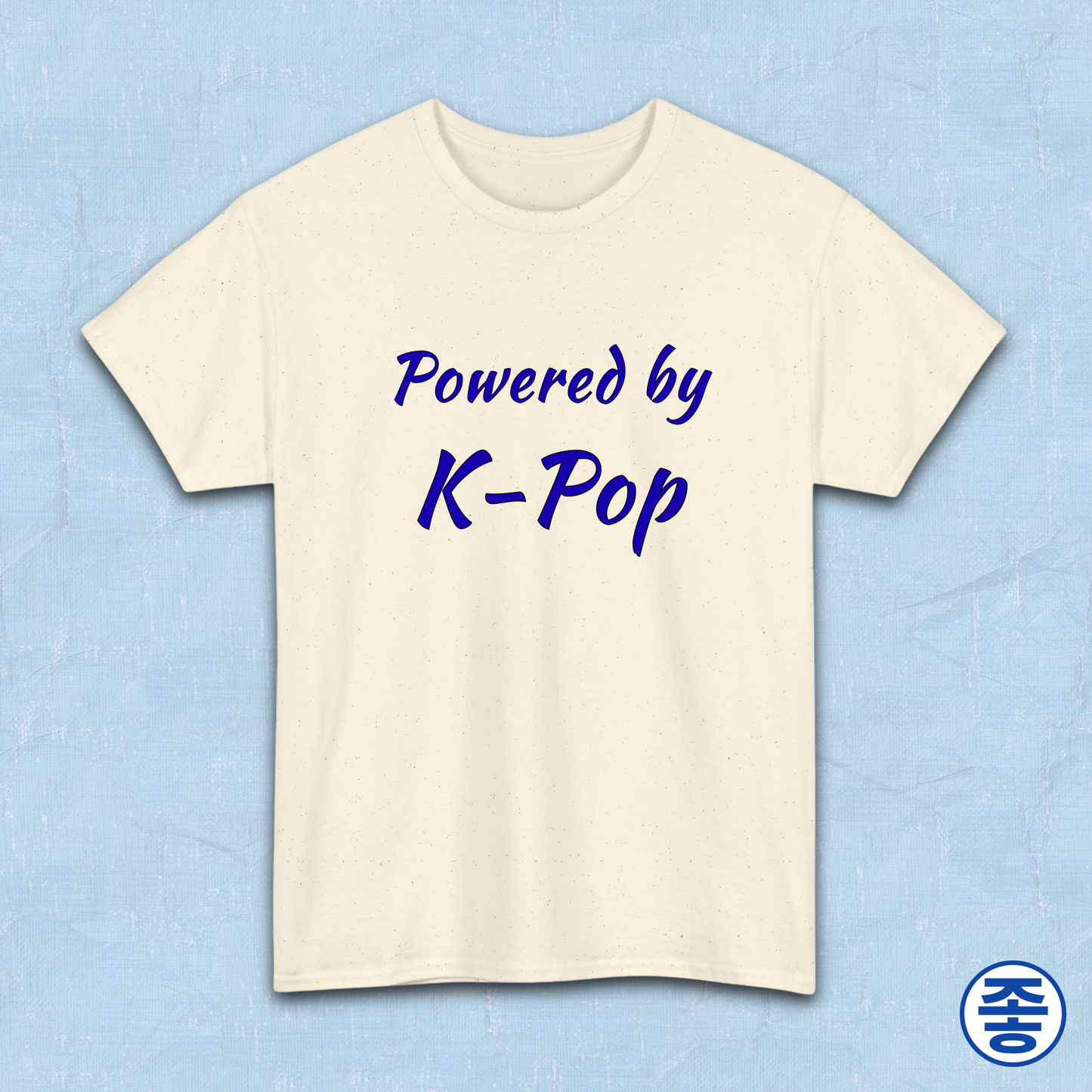 Powered by K-pop fan t-shirt offwhite by Kjota