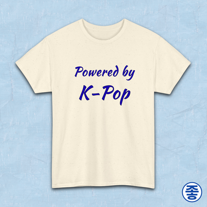 Powered by K-pop fan t-shirt offwhite by Kjota