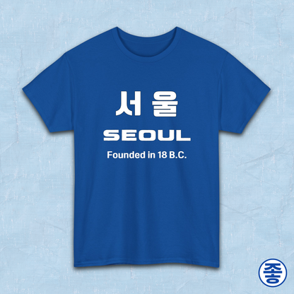 Seoul Korea founded in 18 BC travel Korean city blue travel t-shirt