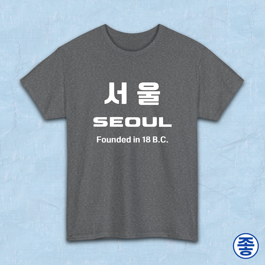 Seoul Korea founded in 18 BC travel Korean city gray travel t-shirt